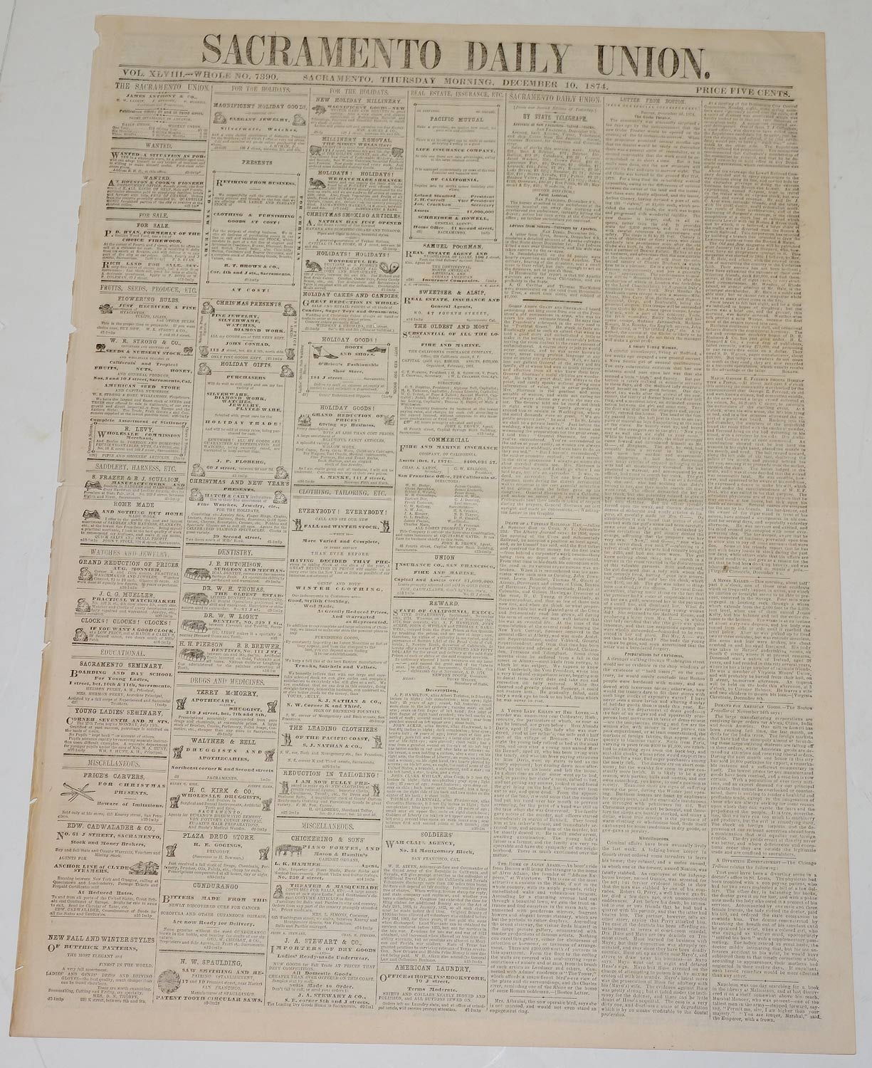 SACRAMENTO DAILY UNION, DECEMBER 10, 1874