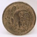 ROUND EAGLE CARTRIDGE BOX SHOULDER BELT PLATE FROM 2nd CORPS LINES, COLD HARBOR, EX-KERKSIS