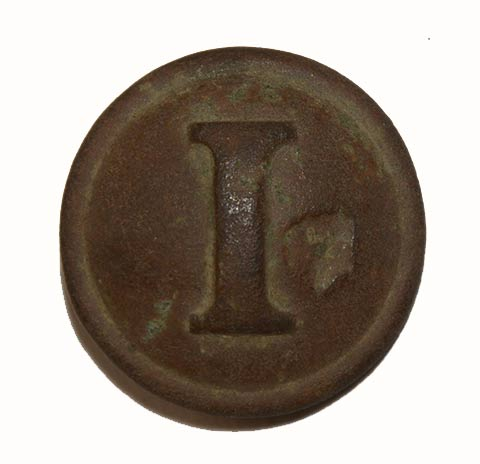 CONFEDERATE INFANTRY BLOCK “I” BUTTON