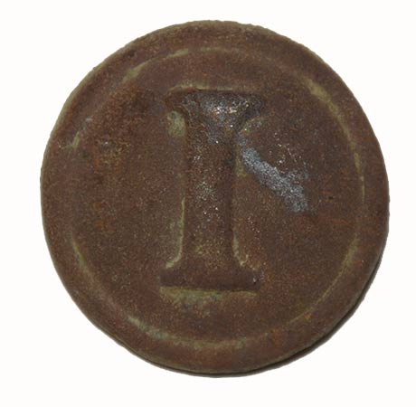 CONFEDERATE INFANTRY BLOCK “I” BUTTON