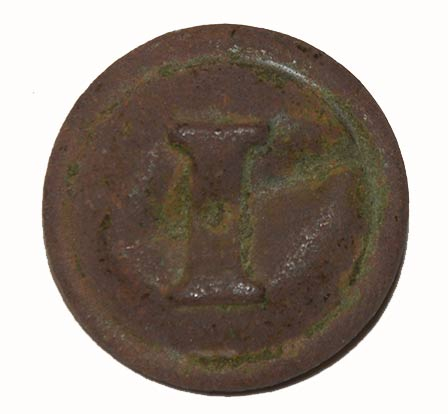 CONFEDERATE INFANTRY BLOCK “I” BUTTON