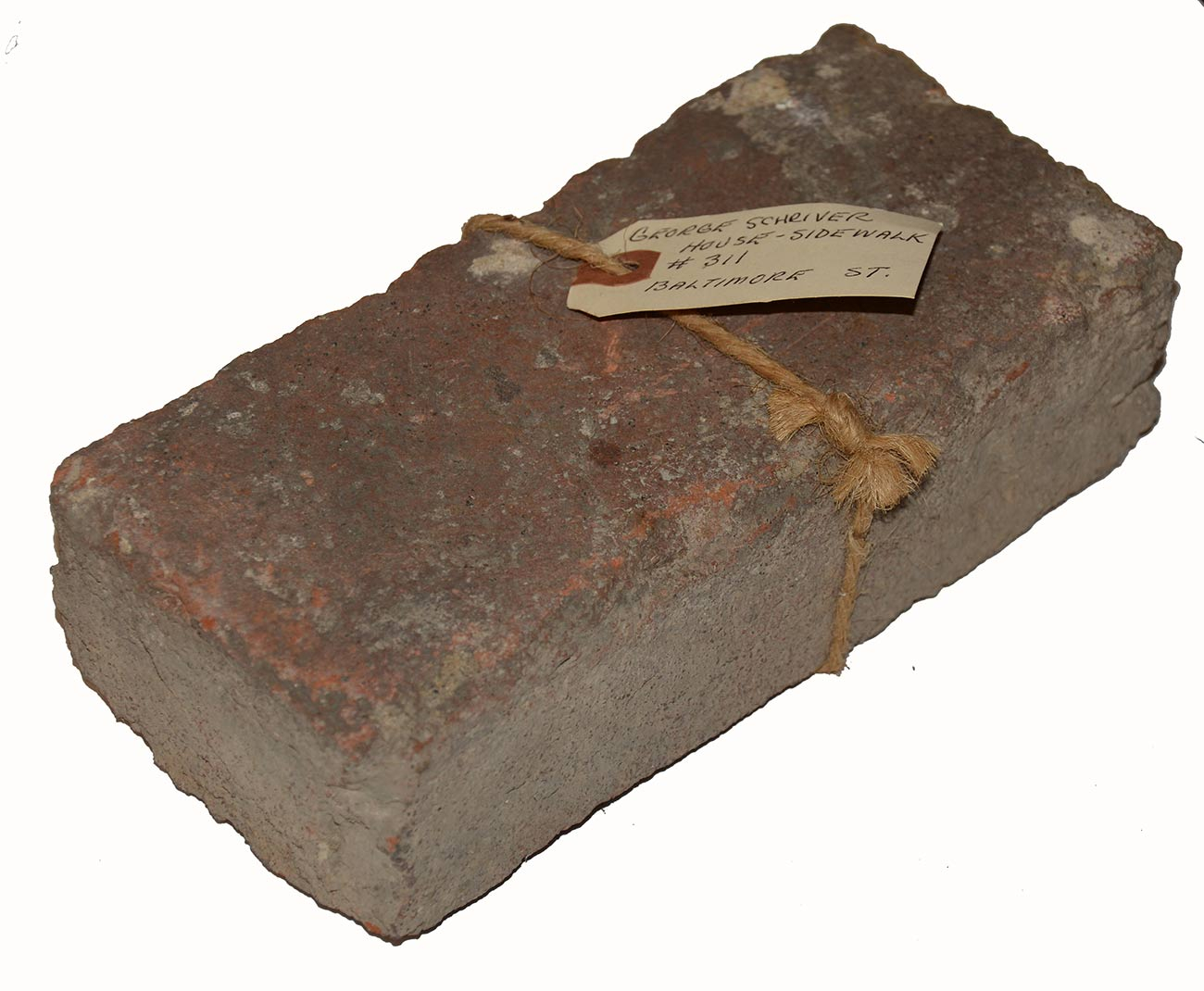 BRICK FROM THE SIDEWALK OF THE HISTORIC SHRIVER HOUSE ON BALTIMORE ST. IN GETTYSBURG