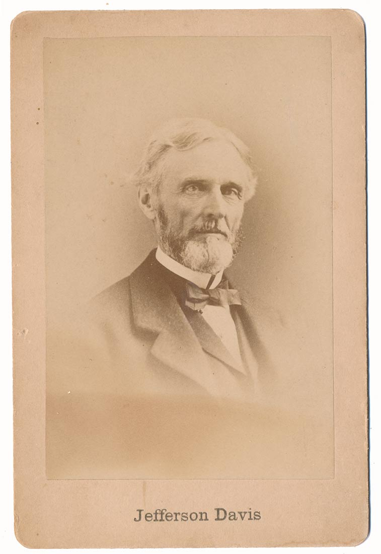 POST WAR CABINET CARD PHOTOGRAPH OF CONFEDERATE PRESIDENT JEFFERSON DAVIS