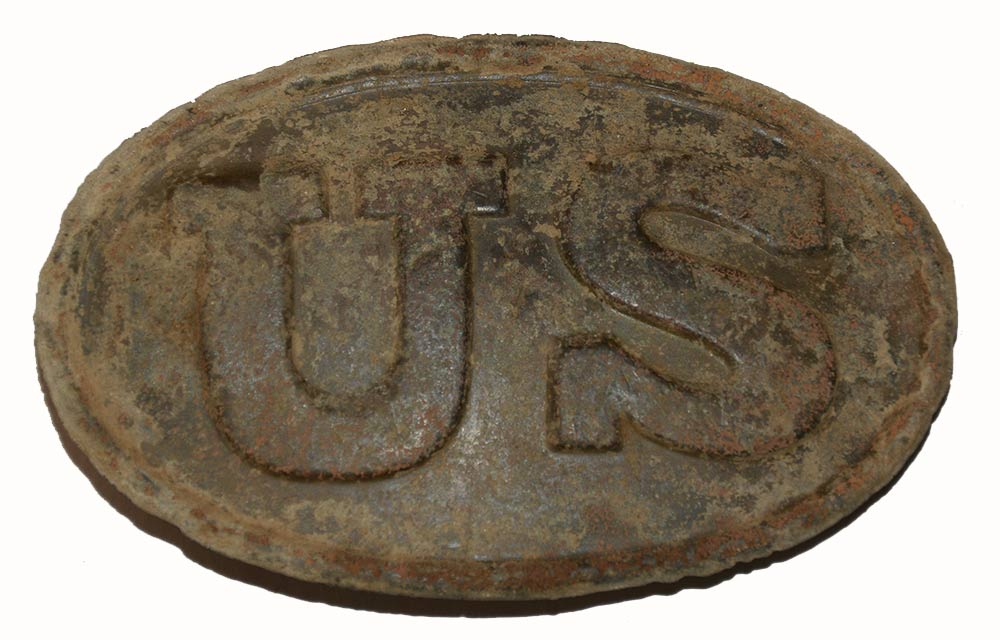 MAKER MARKED OVAL US BELT PLATE DUG AT FREDERICKSBURG