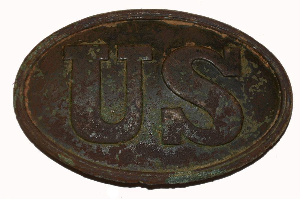 PATTERN 1839 OVAL US CARTRIDGE BOX PLATE FROM CHICKAMAUGA