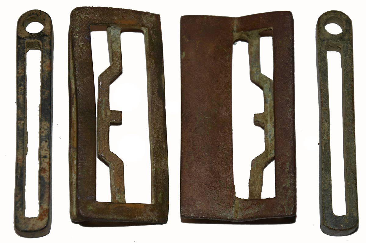 RELIC CONDITION MODEL 1855 RIFLEMEN’S BUCKLE FROM THE CAMP OF THE 16TH ALABAMA AT SHELBYVILLE, TENNESSEE