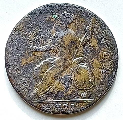 1771 GEORGE III HALF PENNY FROM LENT’S COVE, VERPLANCK, NEW YORK