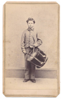 FULL STANDING VIEW OF A YOUNG MASSACHUSETTS DRUMMER BOY