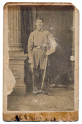 FULL STANDING VIEW OF 8TH TEXAS CAVALRY CORPORAL & LATER STAFF OFFICER WITH INK ID