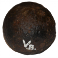 REVOLUTIONARY WAR CHAIN SHOT BALL FROM LAKE CHAMPLAIN