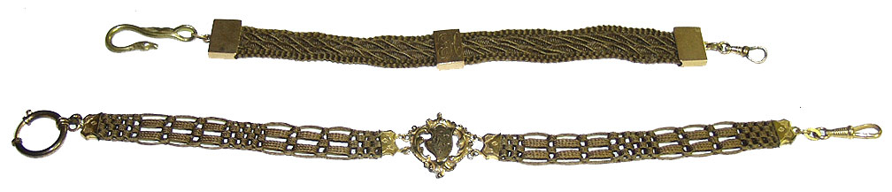 EXQUISITE, CIVIL WAR MEDAL OF HONOR RECIPIENT’S WATCH FOB / CHAIN MADE FROM BRAIDED HUMAN HAIR