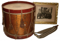 IDENTIFIED CIVIL WAR DRUM WITH STRAP AND GAR IMAGE SHOWING DRUM AND OWNER – AMOS BIGGS , 2ND NEW YORK INFANTRY
