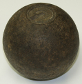 4.52 INCH SPHERICAL SHELL WITH CONFEDERATE BORMAN FUSE, FOUND NEAR WEIKERT HOUSE – GEISELMAN COLLECTION