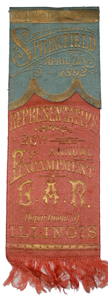 1892 SPRINGFIELD, ILLINOIS, G.A.R. RIBBON 