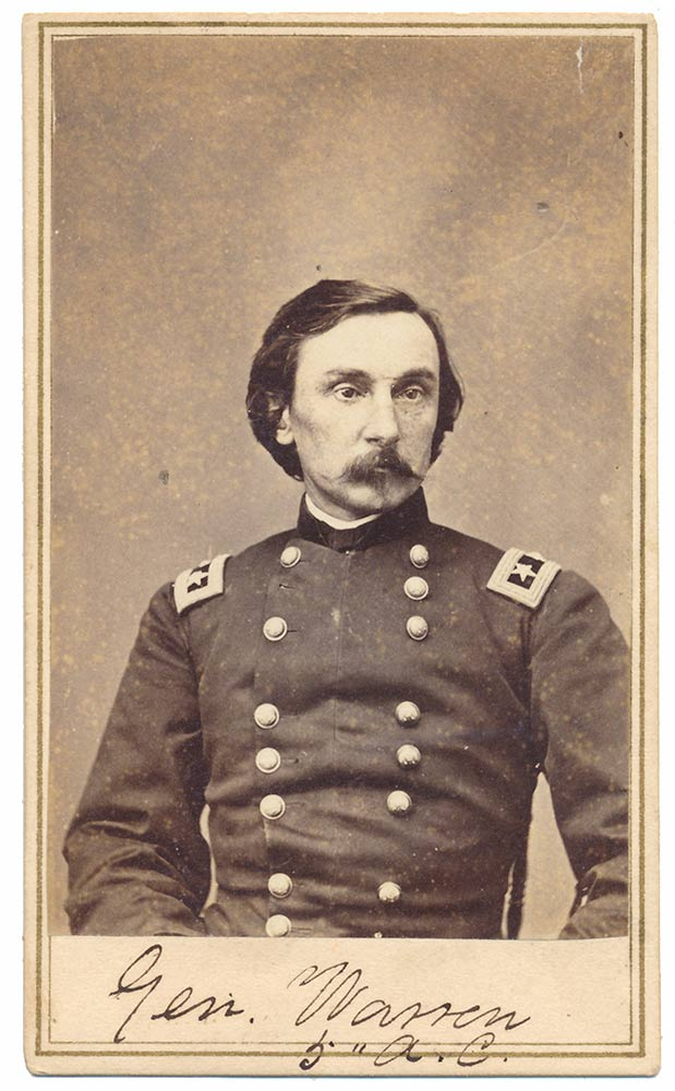 VERY NICE WAIST UP CDV OF MAJOR GENERAL GOUVERNEUR K. WARREN HERO OF