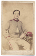 FULL SEATED VIEW OF “DEAR COUSIN HENRY” IN CONFEDERATE UNIFORM BY RICHMOND PHOTOGRAPHER