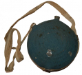 MODEL 1858 BULLSEYE CANTEEN WITH BLUE WOOL COVER, AND SLING
