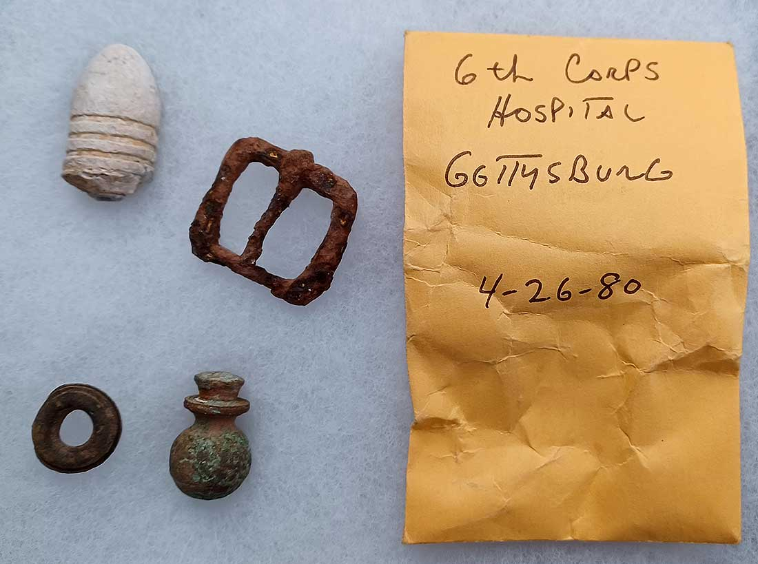 RELICS FROM 6TH CORPS HOSPITAL, GETTYSBURG – DEAN THOMAS COLLECTION