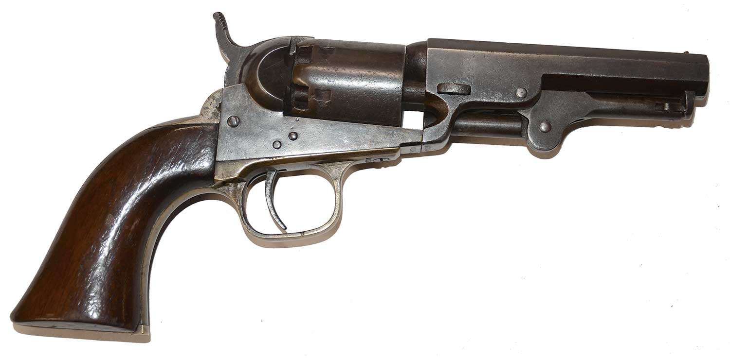 COLT MODEL 1849 POCKET REVOLVER INSCRIBED TO ANDREW MORSE, JR. OF THE 3RD MASSACHUSETTS CAVALRY AND 1ST LOUISIANA CAVALRY (US) – TWICE WOUNDED