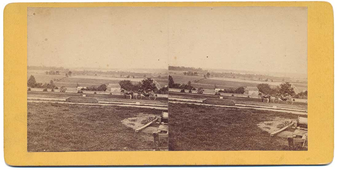 STEREOVIEW OF THE SOLDIERS NATIONAL CEMETERY AT GETTYSBURG