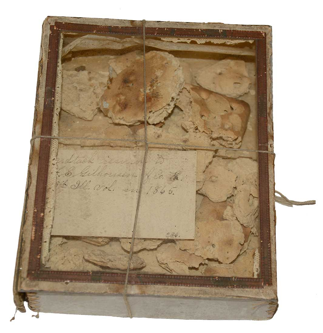 REMAINS OF HARDTACK ISSUED TO 115TH ILLINOIS SOLDIER