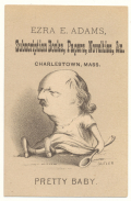 ADVERTISING CARD FOR MASSACHUSETTS BOOKSELLER WITH CARICATURE OF BENJAMIN BUTLER 