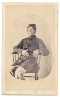 SEATED VIEW OF STERN LOOKING NEW HAMPSHIRE SOLDIER