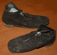 SCARCE PAIR CIVIL WAR ARMY ISSUE SHOES, MAKER MARKED, SOLDIER MODIFIED, LOTS OF MARCHING!