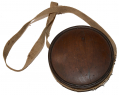 CLASSIC CONFEDERATE WOOD DRUM CANTEEN, INSCRIBED, WITH SLING