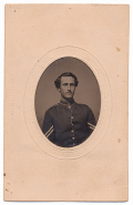 SMALL TINTYPE MOUNTED ON CDV CARD OF NEW YORK CORPORAL