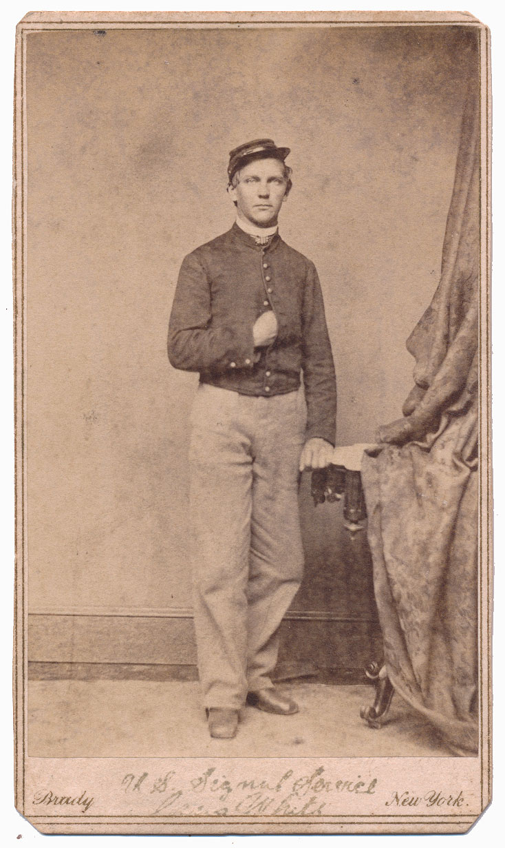 FULL STANDING VIEW OF US SIGNAL SERVICE SOLDIER IDENTIFIED AS “WHITE” – BY BRADY