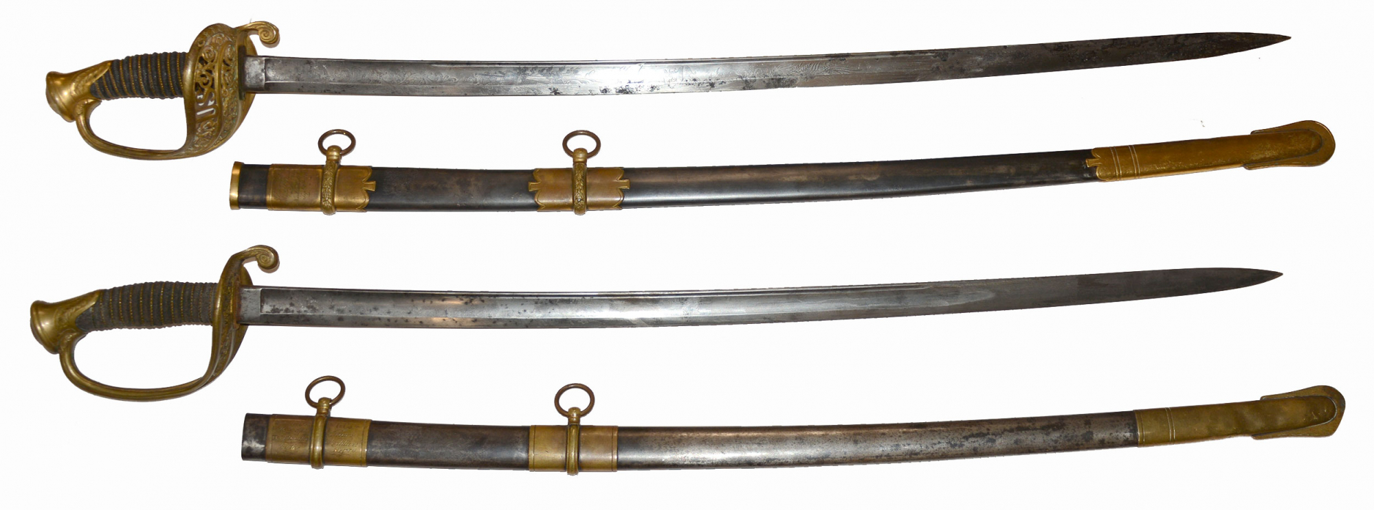 AMES CIVIL WAR PRESENTATION SWORD AND POSTWAR PRESENTATION SWORD TO THE SAME NEW HAMPSHIRE OFFICER, WITH HIS COPY OF REGIMENTAL HISTORY – DANIEL J. FLANDERS