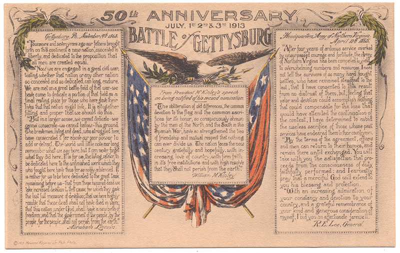 50TH ANNIVERSARY OF THE BATTLE OF GETTYSBURG CARD