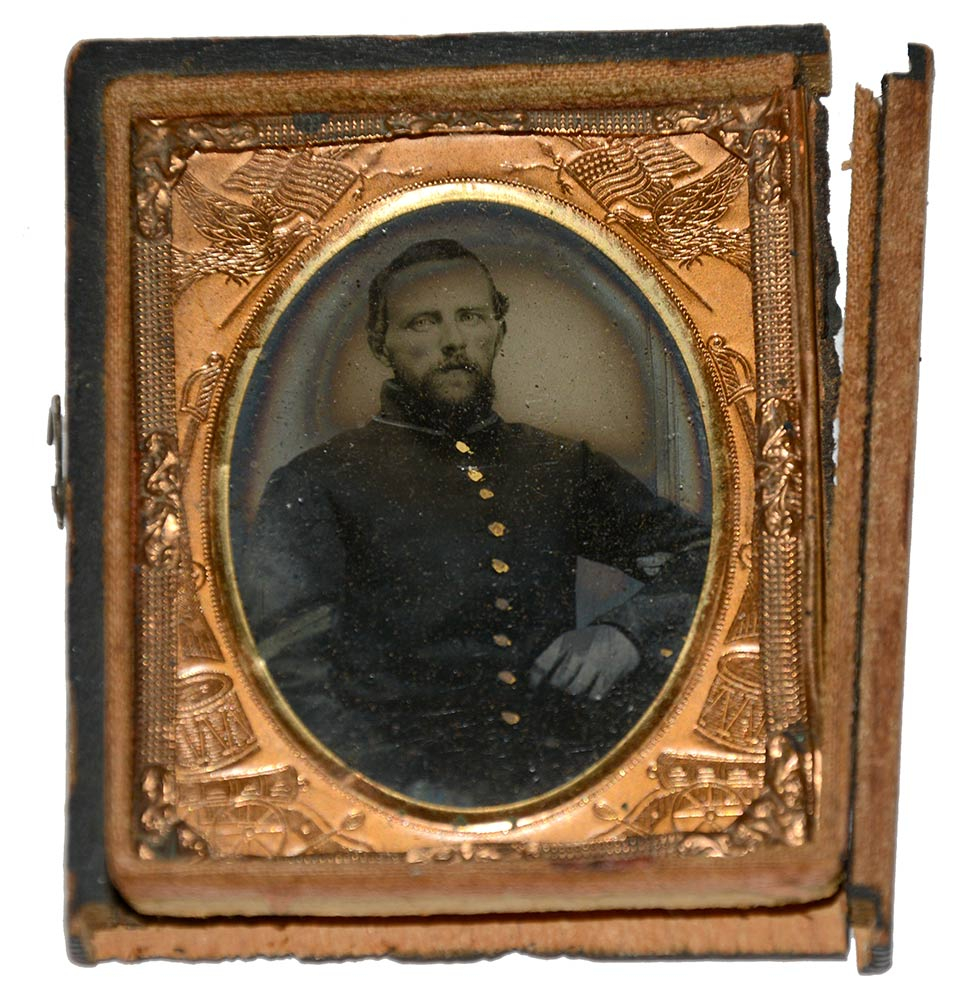 9TH PLATE TINTYPE OF 40TH MASSACHUSETTS CORPORAL JOSEPH NEWHALL