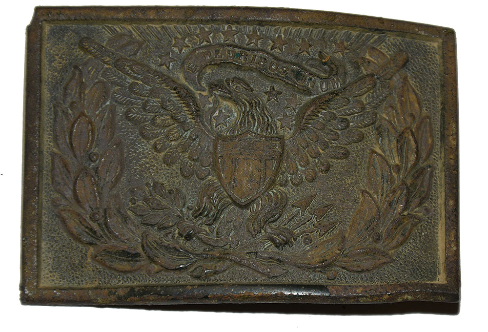 US CIVIL WAR RELIC PATTERN 1851 OFFICER’S BELT PLATE DUG AT 2ND MANASSAS – EX- WENDALL LANG COLLECTION