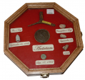 ATTRACTIVE OCTAGONAL WOOD CASE WITH RELICS FROM ANTIETAM CAMPAIGN