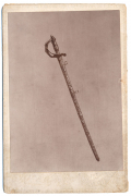 CABINET CARD PHOTOGRAPH OF THE PRESENTATION GRADE SWORD GIVEN TO RAPHAEL SEMMES BY FRENCH OFFICERS AFTER THE SINKING OF THE ALABAMA