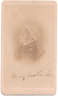 CDV OF MARY CUSTIS LEE, ALEXANDRIA BACKMARK