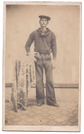 FULL STANDING CDV OF UNIDENTIFIED CIVIL WAR SAILOR