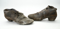 PAIR OF EARLY BARRACKS OR CAMP SHOES BY JOHN MUNDELL OF PHILADELPHIA