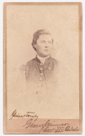 INK SIGNED BUST VIEW OF 77TH PENNSYLVANIA OFFICER WEARING A CHRISTIAN CROSS ON HIS LEFT CHEST