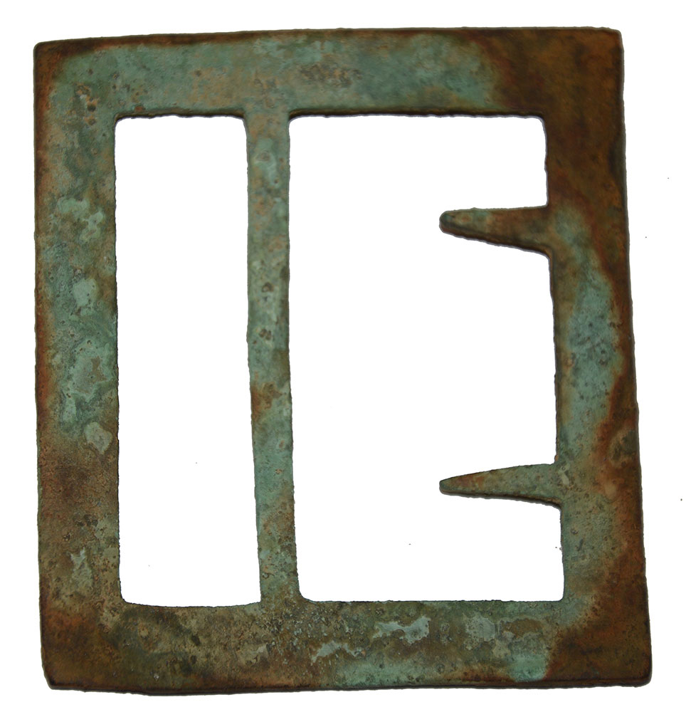 CONFEDERATE GUTTER-BACK FIXED-TONGUE FRAME BUCKLE FOUND AT  TYNER’S STATION (CHATTANOOGA,) TENNESSEE: CLEBURNE’S FORTS