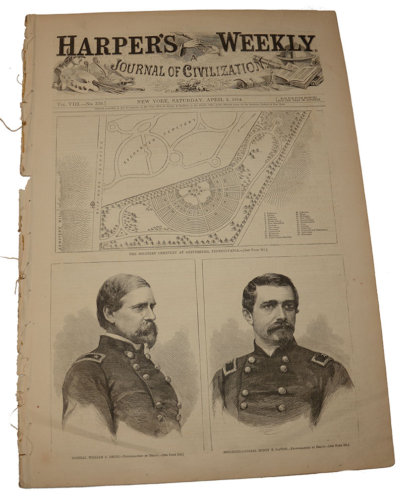 HARPER’S WEEKLY, APRIL 2, 1864 - GETTYSBURG CEMETERY