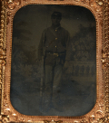 1/4 PLATE TINTYPE OF ARMED UNION INFANTRYMAN