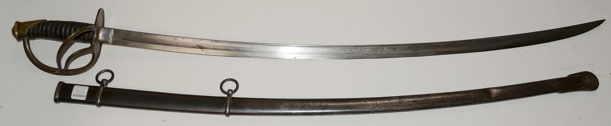 M1860 CAVALRY SABER & SCABBARD BY C. ROBY, DATED 1865