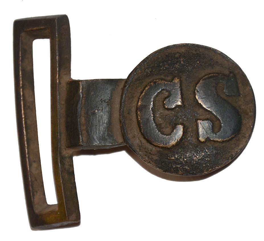 RELIC “TONGUE” PORTION OF A CONFEDERATE TWO-PIECE “TONGUE & WREATH” WAIST BELT PLATE