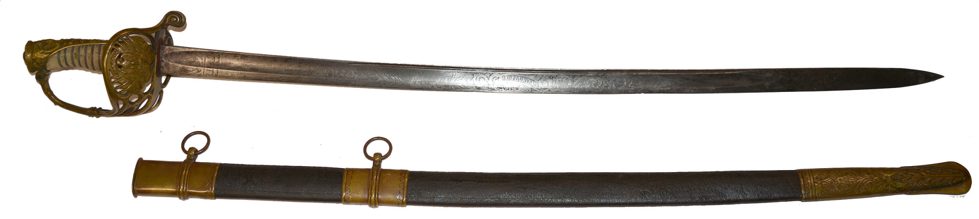 PRESENTATION SWORD OF LT. THOMAS HICKEY – ZOUAVE OFFICER IN CORCORAN’S IRISH LEGION- MORTALLY WOUNDED AT COLD HARBOR – PHOTOGRAPHED IN THE FIELD WITH THIS SWORD