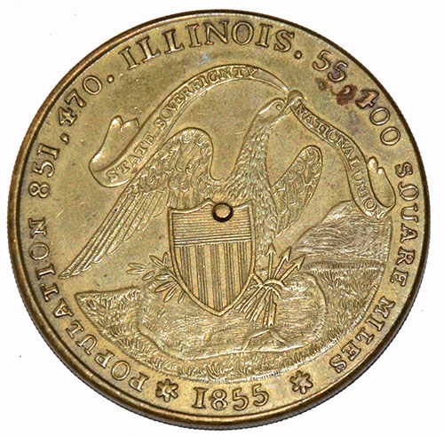 ILLINOIS 1855 BRASS PERPETUAL CALENDAR