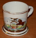 PENNSYLVANIA STATE COAT OF ARMS CERAMIC SHAVING MUG, POSSIBLY G.A.R. 