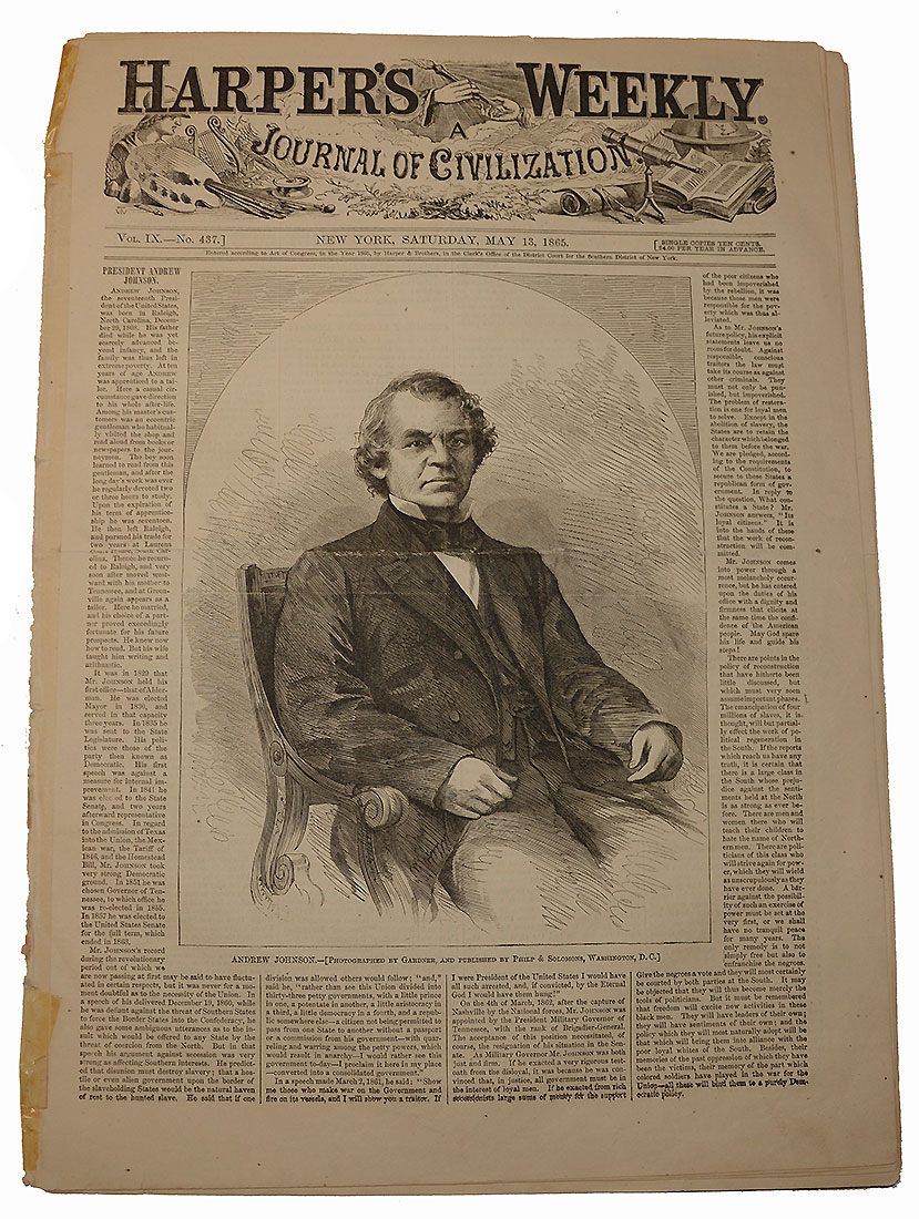 HARPER’S WEEKLY - CAPTURE OF JOHN WILKES BOOTH, MAY 13, 1865